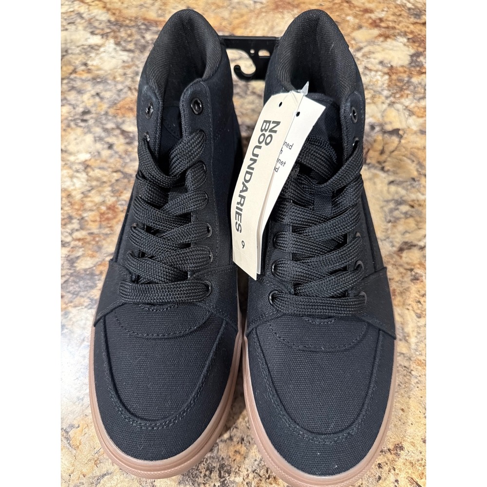 No Boundaries CV Skate 2.0 Hi Mens Black Canvas High Top Sneakers Size 9 NEW